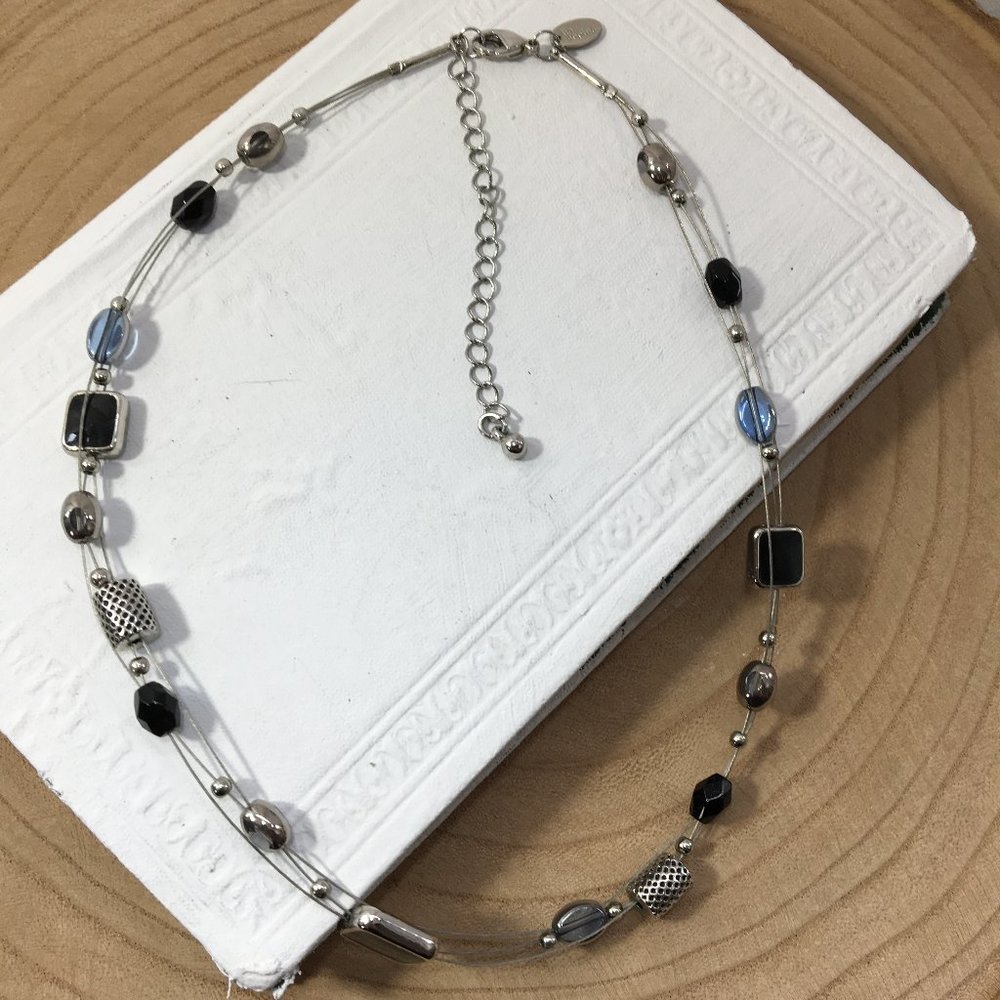 Lia Sophia Black and Silver Necklace